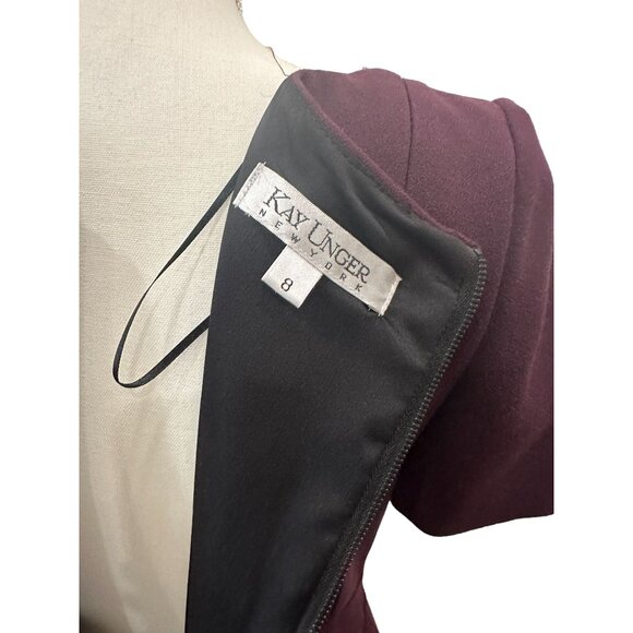 KAY UNGER Deep Purple Cocktail Dress Size 8 NEW New with tags - Picture 9 of 11